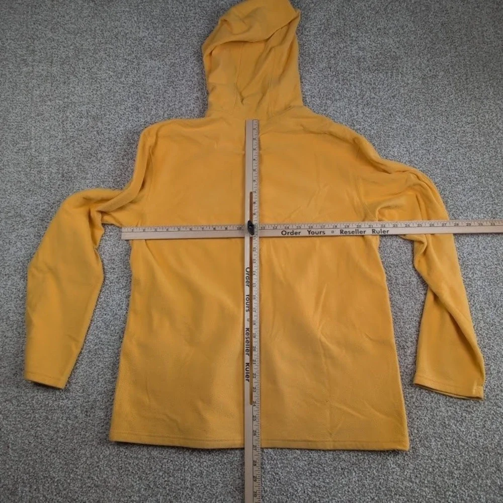 The North Face Mens Large Yellow Full Zip Fleece Hoodie‎ Jacket Coat